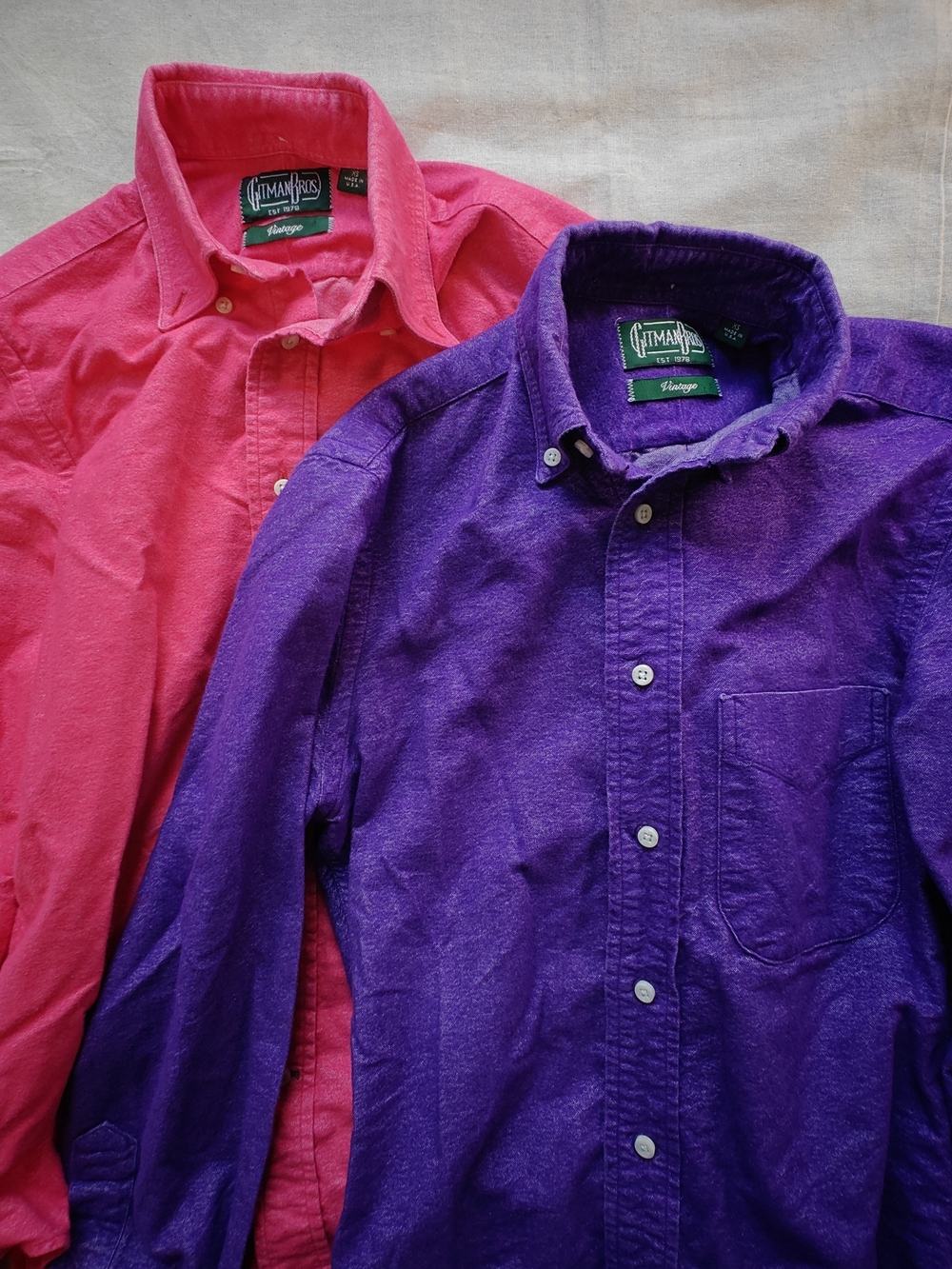 Gitman Brothers Button-Down Shirts in Purple and Pink